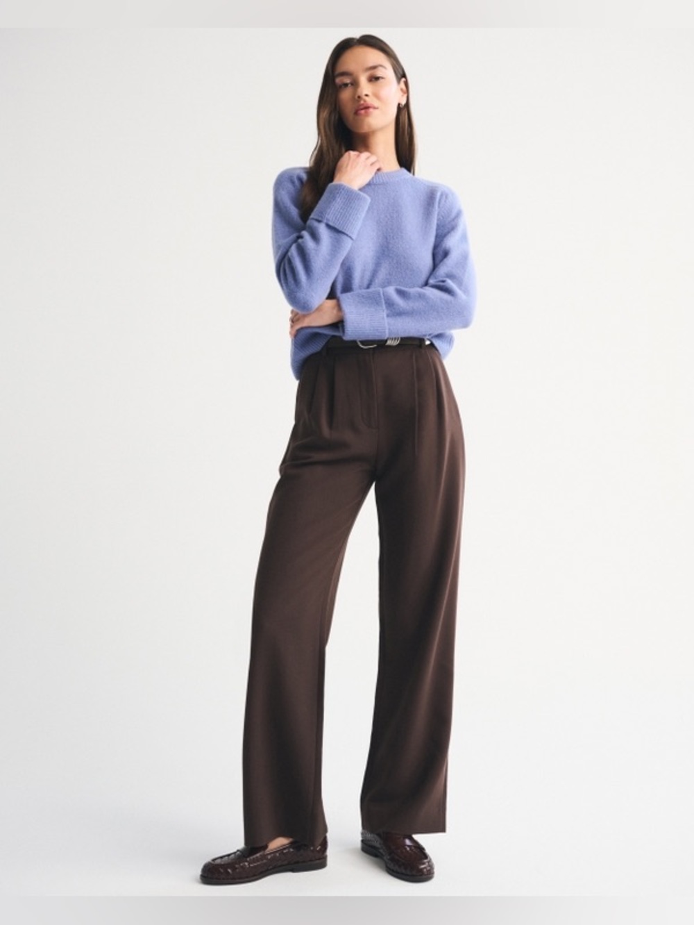 Abercrombie & Fitch Brown Wide-Leg Trousers